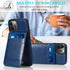 Leather Wallet Case for iPhone 12 - Wallet Case with Credit Card Holder, 6.1 Inch (Blue)