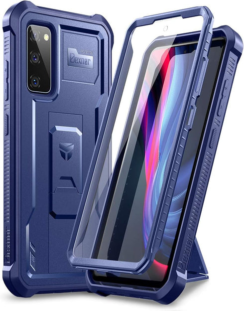 Dexnor for Samsung Galaxy S20 FE Case, Heavy Duty Military Grade Protection with Built in Screen Protector and Kickstand