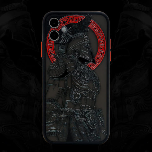 Cool Gladiator Phone Case for iPhone 12, Clear Frosted Trendy Design with 3D Embossed Features