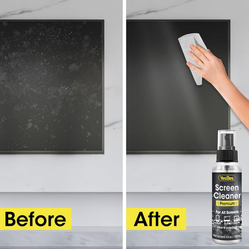 Screen Cleaner Spray 16oz (4oz x 4 Pack) - TV, Computer, Car Screen Cleaner with 2 Microfiber Cloths for Electronics