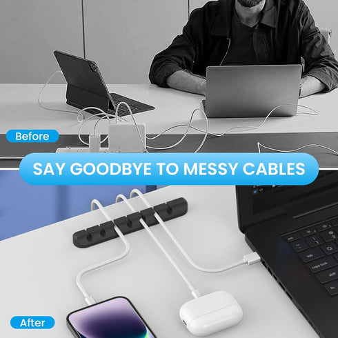 AhaStyle 3 Pack Cable Clips, Self-Adhesive Cord Holders for Desktop Organizing USB and Power Cords