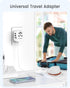 LENCENT Universal Travel Adapter, GaN III 30W International Charger with 2 USB & 3 Type-C Ports