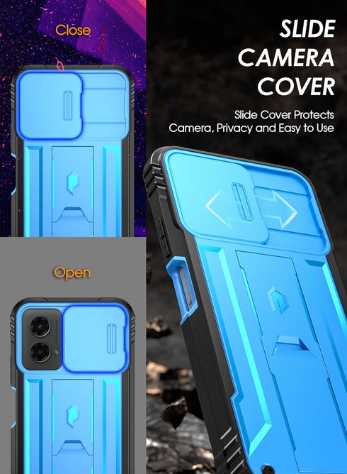 Poetic Revolution Case for Motorola Moto G 5G 2024, Light Blue, Full-Body Rugged Shockproof Cover with Kickstand &