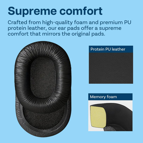 Ear Pads Replacement for Sony MDR-7506/MDR-V6/MDR-V7/MDR-CD900ST Headphone by MMOBIEL, Memory Foam, Black