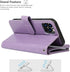 iCoverCase iPhone 13 Pro Wallet Phone Case, PU Leather Zipper Pocket Magnetic Detachable Flip Case with Wrist Strap
