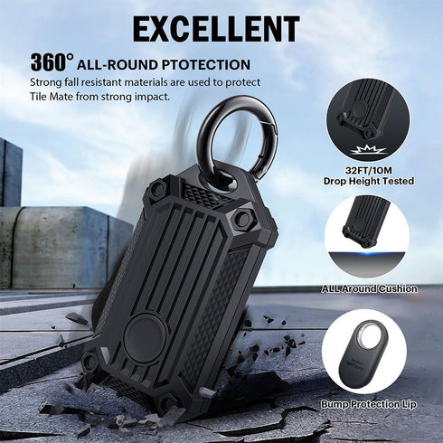 Waterproof Keychain Holder Case for Samsung Galaxy SmartTag2, Scratch Resistant Cover with Keychain for Keys, Wallet,