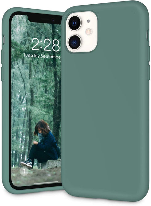 IceSword Compatible with iPhone 11 Case, Pine Green Thin Liquid Silicone, Shockproof Cover