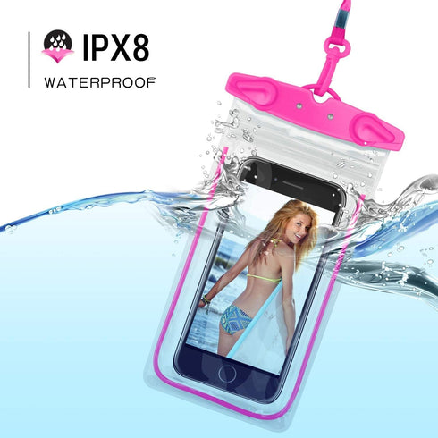 Universal Waterproof Phone Pouch, 4 Pack Waterproof Phone Lanyard Case for iPhone15 14 13 12 Pro Max XS Plus Samsung Galaxy Note up to 6.9", IPX8 Cellphone Dry Bag Beach Essentials for Travel