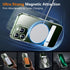 SPIDERCASE Clear Magnetic Case for iPhone 13 Pro Max, Military Drop Protection + 2 Glass Protectors & Kickstand.