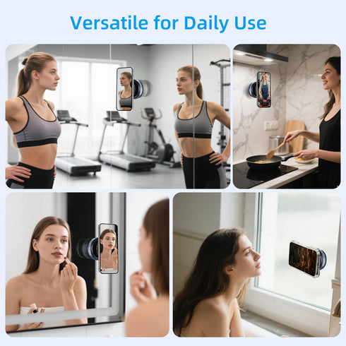 volport 360Adjustable Vacuum Magnetic Phone Holder, Removable Reusable Suction Cup Cell Phone Mount for Magsafe iPhone