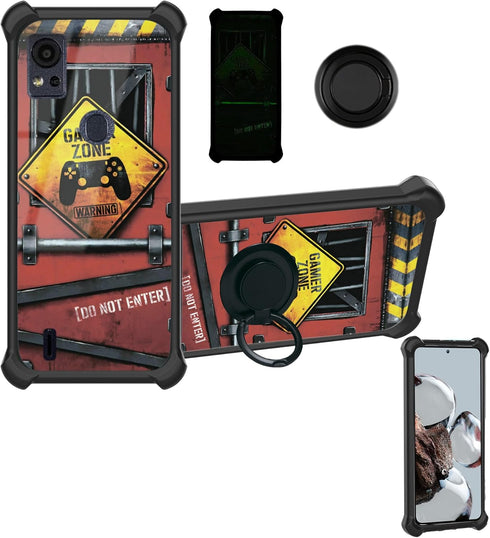 Cricket Icon 5 Phone Case for AT&T Motivate 4, Luminous Effect, 2 in 1 PC + TPU with Ring Support - YGH-JGP