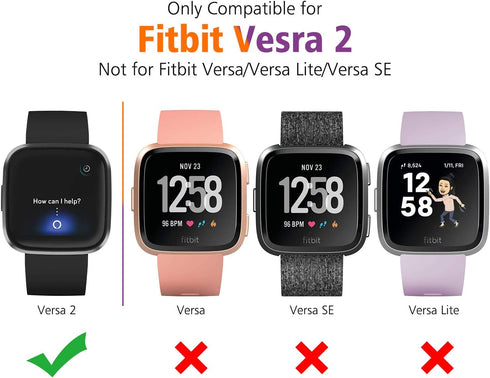 Tobfit 2 Pack for Fitbit Versa 2 Screen Protector Case, Soft Plated TPU Full Around Sensitive Touch Protective Cover for Fitbit Versa 2 Smartwatch Accessories, Rose Gold +Transparent