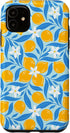 PrintablePretty Powder Blue Cluster Lemon Floral Pattern Citrus Botanical Case for iPhone 11