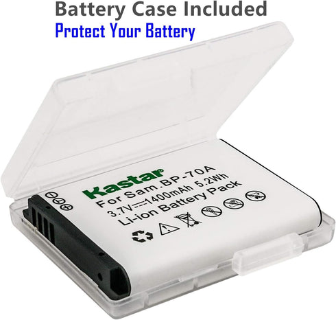 Kastar Battery BP-70A for Samsung ES65 ES70 PL80 PL100 SL50 SL600 SL630 ST60 ST70 ST80 ST90 ST96 ST6500 TL105 TL110 TL125 TL205 WB30F WB50F WB52F WP10 Cameras