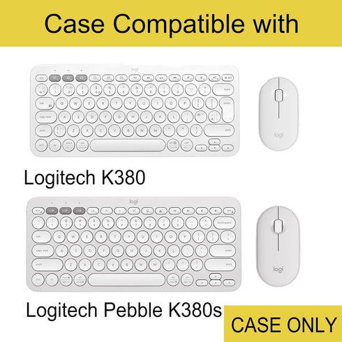 co2CREA Hard Case for Logitech Pebble 2 Combo K380 K380s, Off White, Compatible with Wireless Keyboard and Mouse Combo