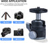 Mini Ball Head with 1/4" Screw, 3/8" Thread Mount Adapter, 360 Degree Rotatable Aluminum Tripod Head for DSLR, Max Load
