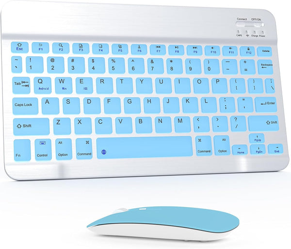 Bluetooth Keyboard and Mouse Combo, Ultra-Slim Wireless Keyboard Mouse Set for Android Windows iPad iPhone Samsung