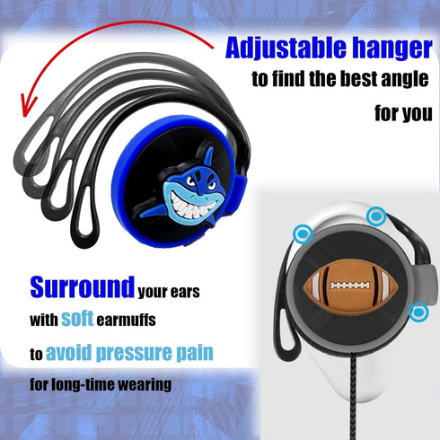Earbuds Set with Case for Kids, Wired Over-Ear 3.5mm Headphones for Phone and PC, Comfortable Earphones with Hook