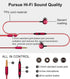 MR01 Wired in-Ear Headphones - Stylish, Comfortable, Noise-Isolating Earbuds with Microphone for iPhone, Samsung, Red.