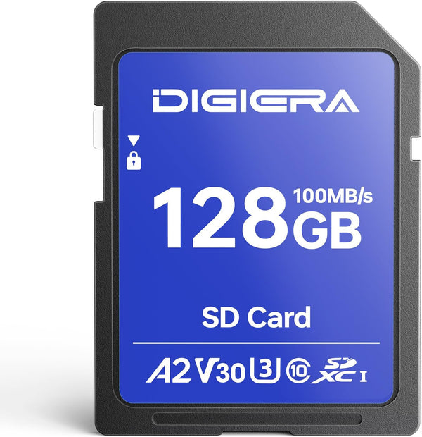 DIGIERA 128GB CS100 SDXC UHS-I Memory Card - up to 100MB/s, C10,