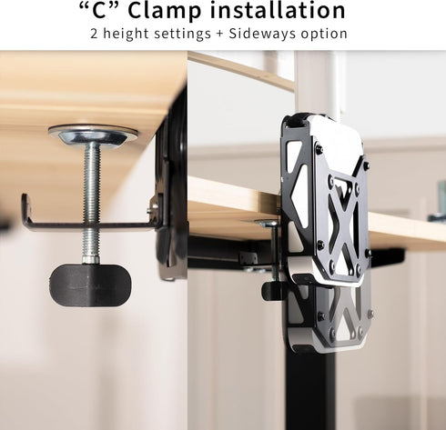 VIVO Behind Monitor VESA Mount for Mac Mini CPU, Concealed Mount with Desk Clamp Option, Black