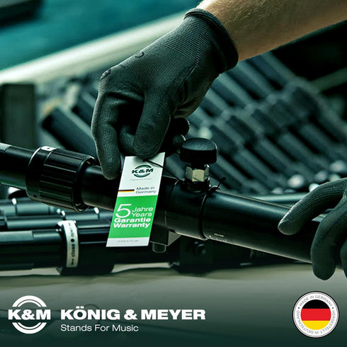 K&M Konig & Meyer Black Speaker Stand Adapter, Durable Solid Steel Construction, Light Adapter for Backdrop Stand