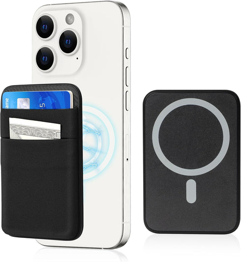 Senose Magnetic Wallet Compatible with Magsafe, Stretchy Magnet Phone Wallet Card Holder for iPhone 15/14/13/12