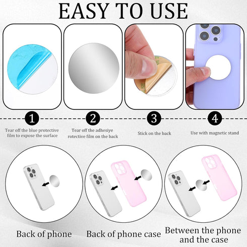 LXUEJIE 14Pcs Metal Plate for Phone Magnet, Round Plates for Magnetic Mount, Round Phone Metal Plate for Magnetic Car