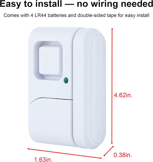GE 5 Pack Personal Security Window and Door Alarm, Wireless Chime/Alarm, Easy Installation for Home, Garage, Apartment,