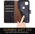 SUANPOT RFID Blocking Leather Wallet Case for Motorola One 5G Ace 2021, Flip Folio Book Shockproof Cover (Black)