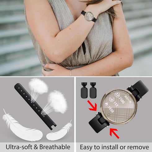 Miimall Replacement Watch Band for Garmin Lily Smartwatch, Adjustable Quick Release Stylish Wristband Accessories