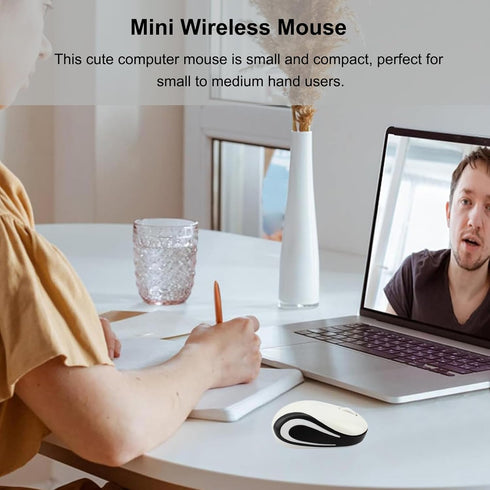 Cute Mini Wireless Mouse, Small Size Portable USB Optical Mice, 3 Buttons 1000 DPI Cordless for Laptop PC Notebook