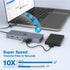 HOPDAY 10 1 4K 100W,USB 3.0 5Gbps,SD/TF USB C Hub - in Multiport USB C Adapter with HDMI, USB C Docking Station, PD