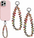 KuuGuu 2 PCS Crystal Beaded Phone Wrist Strap Sparkling Phone Charm Chain Cellphone