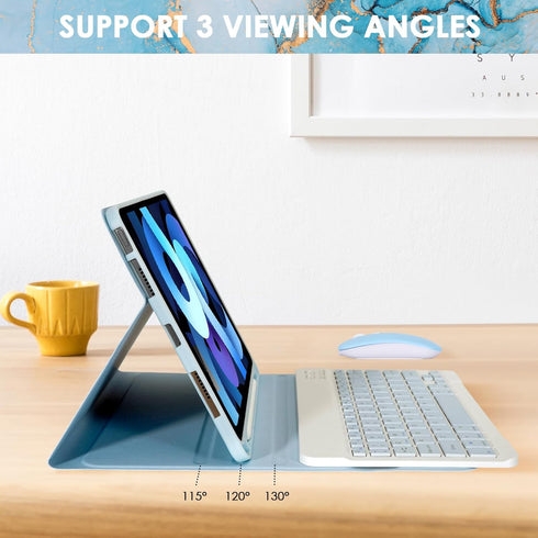 LAMA Smart Keyboard Case with Mouse for iPad Air 11-inch (M2) 2024 & iPad Pro 11 inch (4th/3rd/2nd/1st Generation),