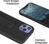 LAUDTEC Silicone Kickstand Case for iPhone 12/12 Pro, Flexible Soft Liquid Silicone Cover with Metal Hand Strap (Black)
