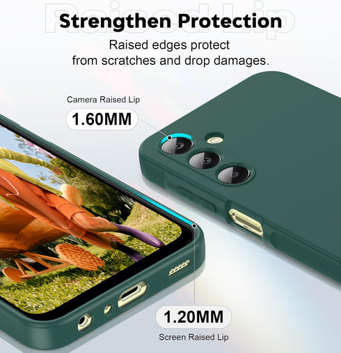 LeYi Shockproof Protective Anti-Scratch Phone Case for Galaxy A25 with 2 PCS Screen Protector (Green)