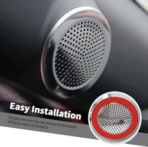 Jimen 2 Pieces A Pillar Speaker Cover Trim Frame Compatible with Ford Mustang 2015-2023