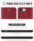 TUCCH Wallet Case for iPhone 8 Plus/7 Plus, Dark Red Magnetic Closure with Card Slots Money Pouch, Stand PU Leather