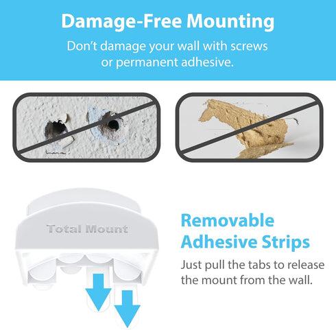 TotalMount Headphone Hanger – Premium White Headphone Hook, One Pack, Includes Removable Adhesive Strips for Easy