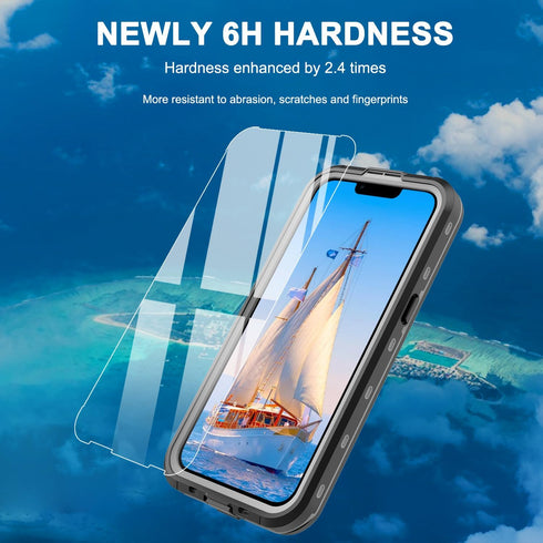 ShellBox Waterproof Case for iPhone 15 Pro Max, Built-in Screen Protector, Shockproof Heavy Duty Cover, 6.7 inch (Black)