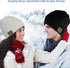 Wireless Beanie Hat with Headphone, Music Hat Winter Cap with Stereo Headset Speaker Microphone (White)