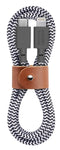 Native Union Belt Cable USB-C to Lightning, 4ft Ultra-Strong Reinforced Charging Cable with Leather Strap [MFi