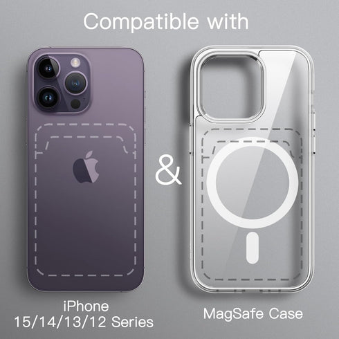 JETech Magnetic Wallet Compatible with MagSafe for iPhone 15/14/13/12 Series, PU Phone Card Holder, Store 1-2 Cards (Black)