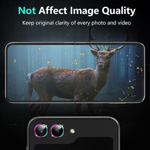 YWXTW Upgraded Alignment Tray for Samsung Galaxy Z Flip 5: 2 Pack Tempered Glass Screen Protectors + 2 Camera Lens