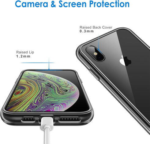 JETech Non-Yellowing Shockproof Phone Bumper Cover for iPhone Xs Max 6.5-Inch, Anti-Scratch Clear Back (Black)