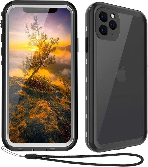 Waterproof iPhone 11 Pro Max Case, Full Body Bumper Rugged Protection with Built-in Screen, Black