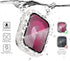 NewWays 2 in 1 Waterproof Bling Case 44mm for Apple Watch, Lace Full Glitter Diamond Rhinestone Bumper Cover
