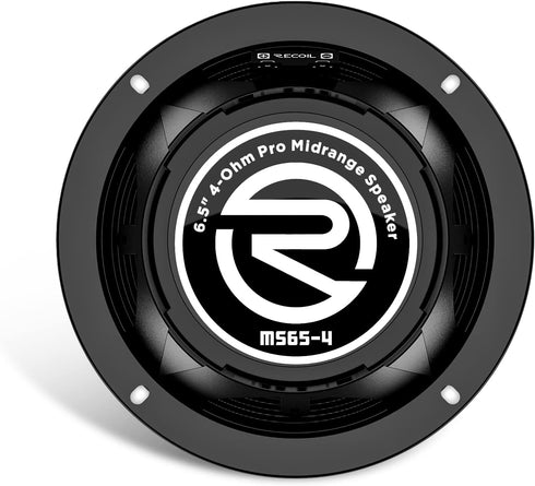 RECOIL MS65-4P 6.5-Inch Midrange Pro Audio Car Speakers, 600 Watts Max, 300 Watts RMS, Premium Quality Door Speakers