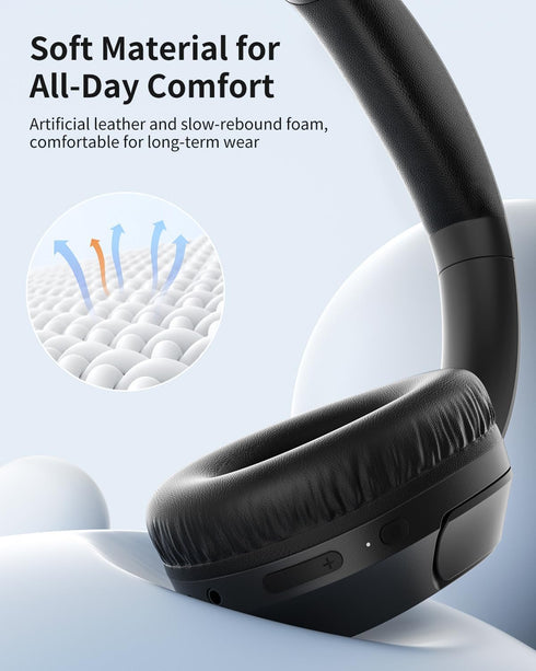 HS7 60H Headset, wegear Bluetooth Headphones Over Ear, Playtime Wireless Headphones with Microphone, ENC Call Noise